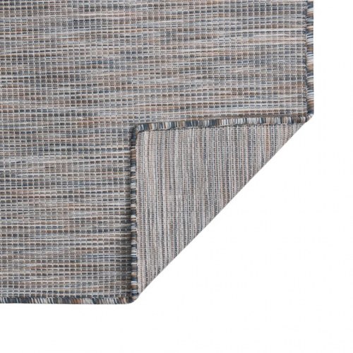 Fladvævet udendørstæppe 80 × 250 cm - brun og blå