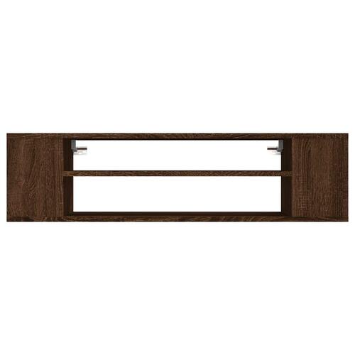 Væghængt tv-skab 100x30x26,5 cm konstrueret træ brun egetræ