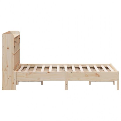 Seng med reol 135x190 cm i massivt fyrretræ - uden madras