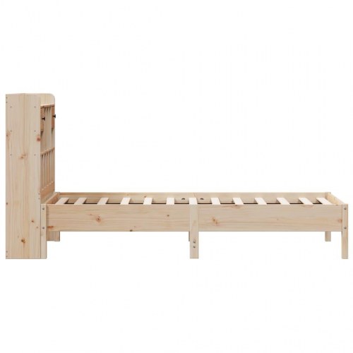 Seng med reol uden madras 90x190 cm massivt fyrretræ