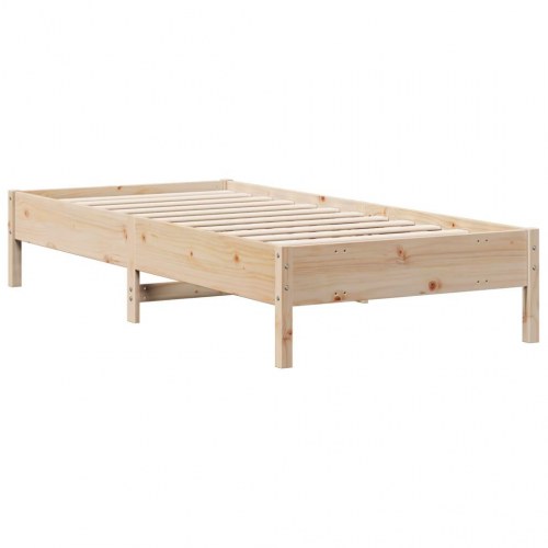 Seng med reol uden madras 90x190 cm massivt fyrretræ