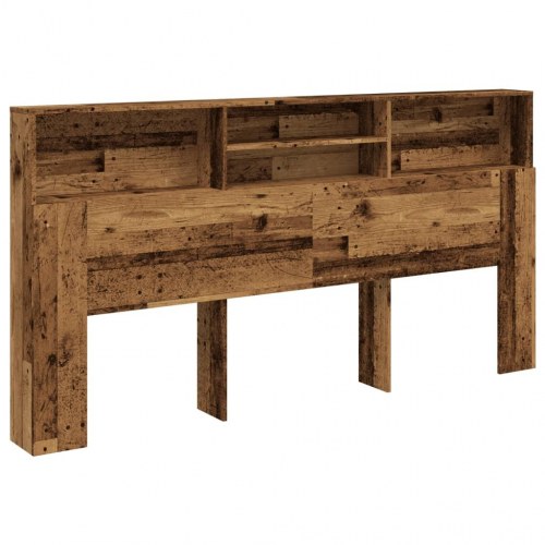 Sengegavl med opbevaring 200 x 19 x 103,5 cm - antikt træ