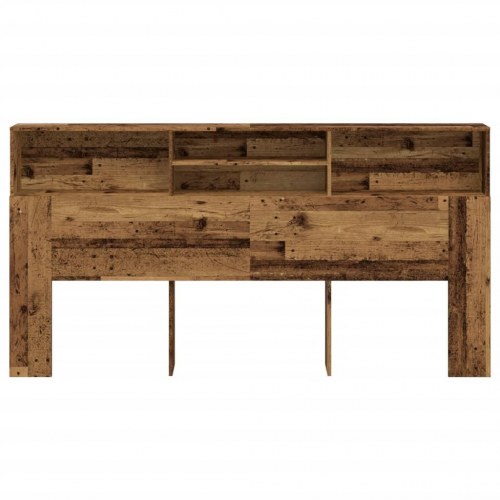 Sengegavl med opbevaring 200 x 19 x 103,5 cm - antikt træ