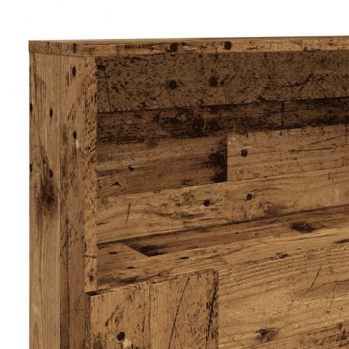 Sengegavl med opbevaring 200 x 19 x 103,5 cm - antikt træ