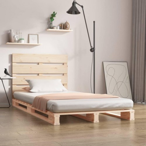 Sengeramme uden madras 90 x 200 cm i massivt fyrretræ