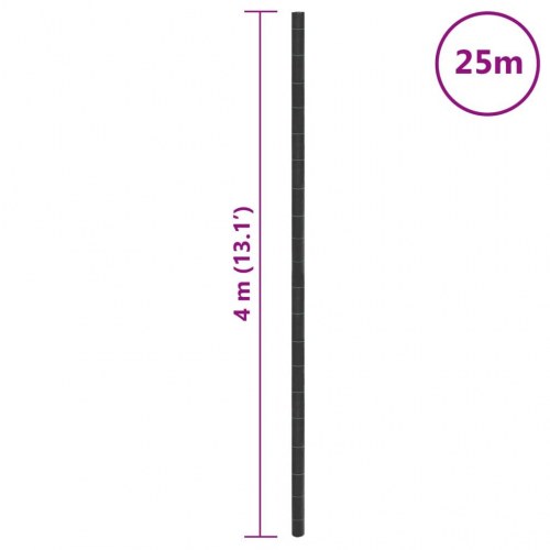 Ukrudtsdug 4 × 25 m - sort PP, 60 g/m² med grønne striber