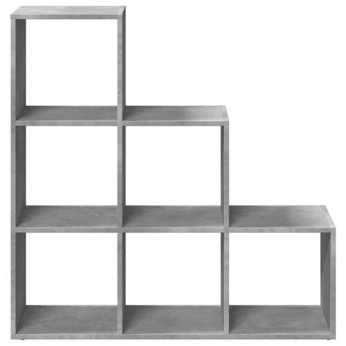 Bogreol/rumdeler 99x29x99cm 3 niveauer konstrueret træ betongrå