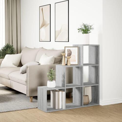 Bogreol/rumdeler 99x29x99 cm 3 niveauer konstrueret træ