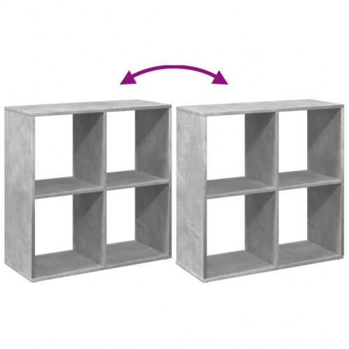 Bogreol/rumdeler i konstrueret træ 69,5 x 29 x 69,5 cm - betongrå