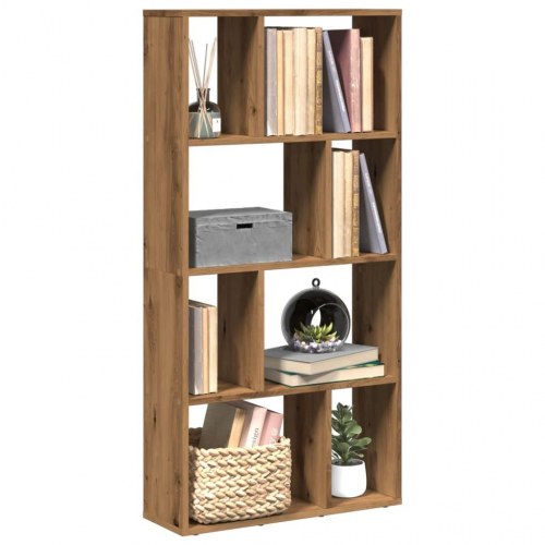 Bogreol 60x20x120 cm konstrueret træ egetræsfarve