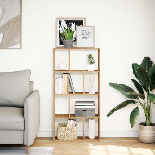 Bogreol 60x20x120 cm konstrueret træ egetræsfarve