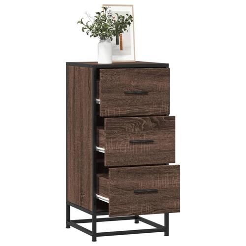 Skab 35,5x35x76 cm konstrueret træ og metal brun egetræsfarve