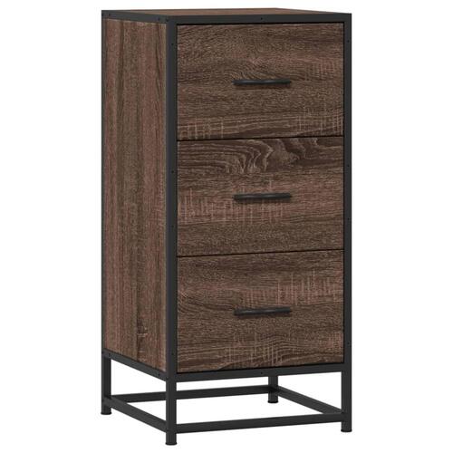 Skab 35,5x35x76 cm konstrueret træ og metal brun egetræsfarve