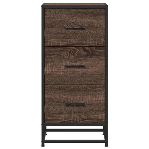 Skab 35,5x35x76 cm konstrueret træ og metal brun egetræsfarve