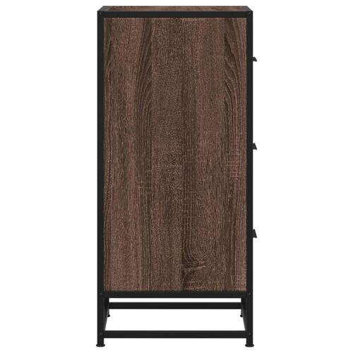 Skab 35,5x35x76 cm konstrueret træ og metal brun egetræsfarve