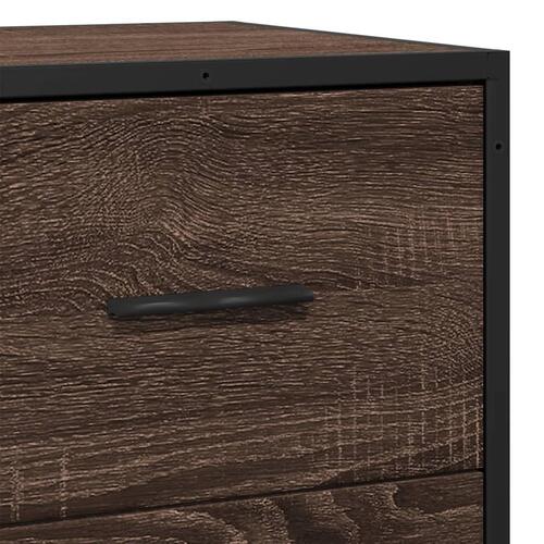 Skab 35,5x35x76 cm konstrueret træ og metal brun egetræsfarve