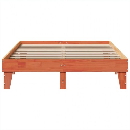 Sengeramme uden madras 150x200 cm i massivt fyrretræ - gyldenbrun