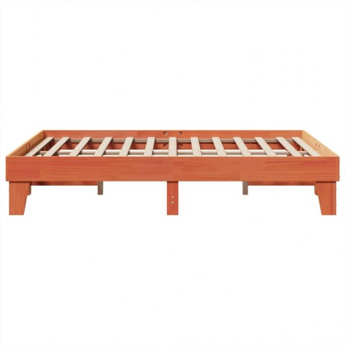 Sengeramme uden madras 150x200 cm i massivt fyrretræ - gyldenbrun