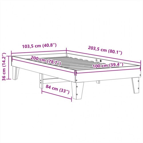 Sengeramme 100 x 200 cm i massivt fyrretræ