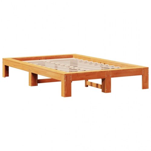 Sengeramme med 2 skuffer 120 x 200 cm i massivt fyrretræ - gyldenbrun