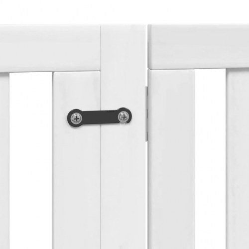 Hundelåge med dør - 4 paneler, 320 cm, foldbar poppeltræ, hvid
