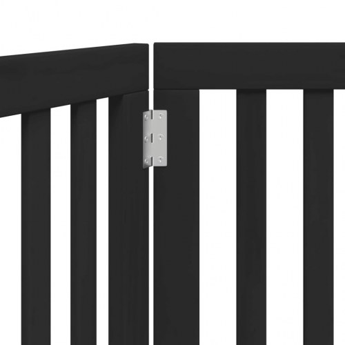 Foldbar hundelåge i poppeltræ - 2 paneler, 160 cm, sort