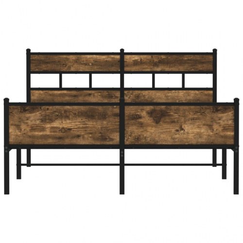 Sengeramme uden madras 160 x 200 cm i metal - røget egetræsfarve