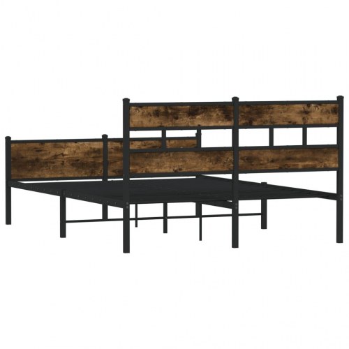 Sengeramme uden madras 160 x 200 cm i metal - røget egetræsfarve