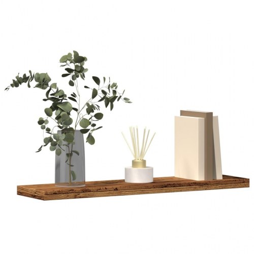 Væghylder 4 stk. - 40×10×1,5 cm i konstrueret træ, antikt træ-look