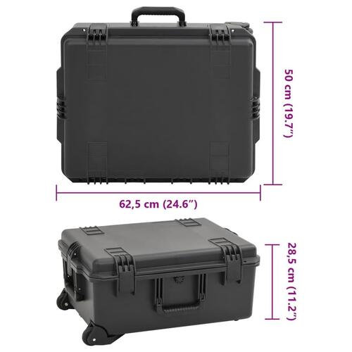 Transportabel flightcase 62,5x50x28,5 cm PP sort