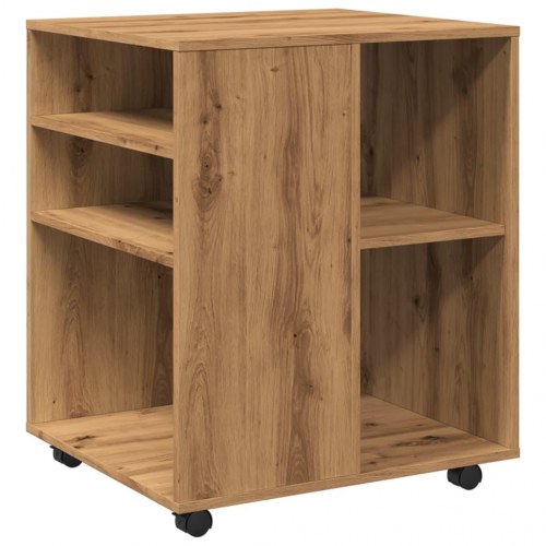 Rullebord med hylder - 60 × 53 × 72 cm, konstrueret træ i kunsteg