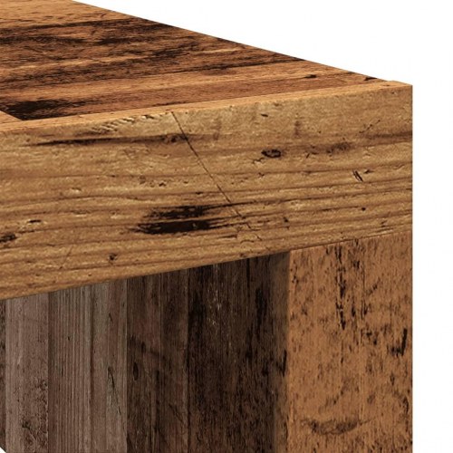 Sofabord 100 x 100 x 35 cm i konstrueret træ - antik eg