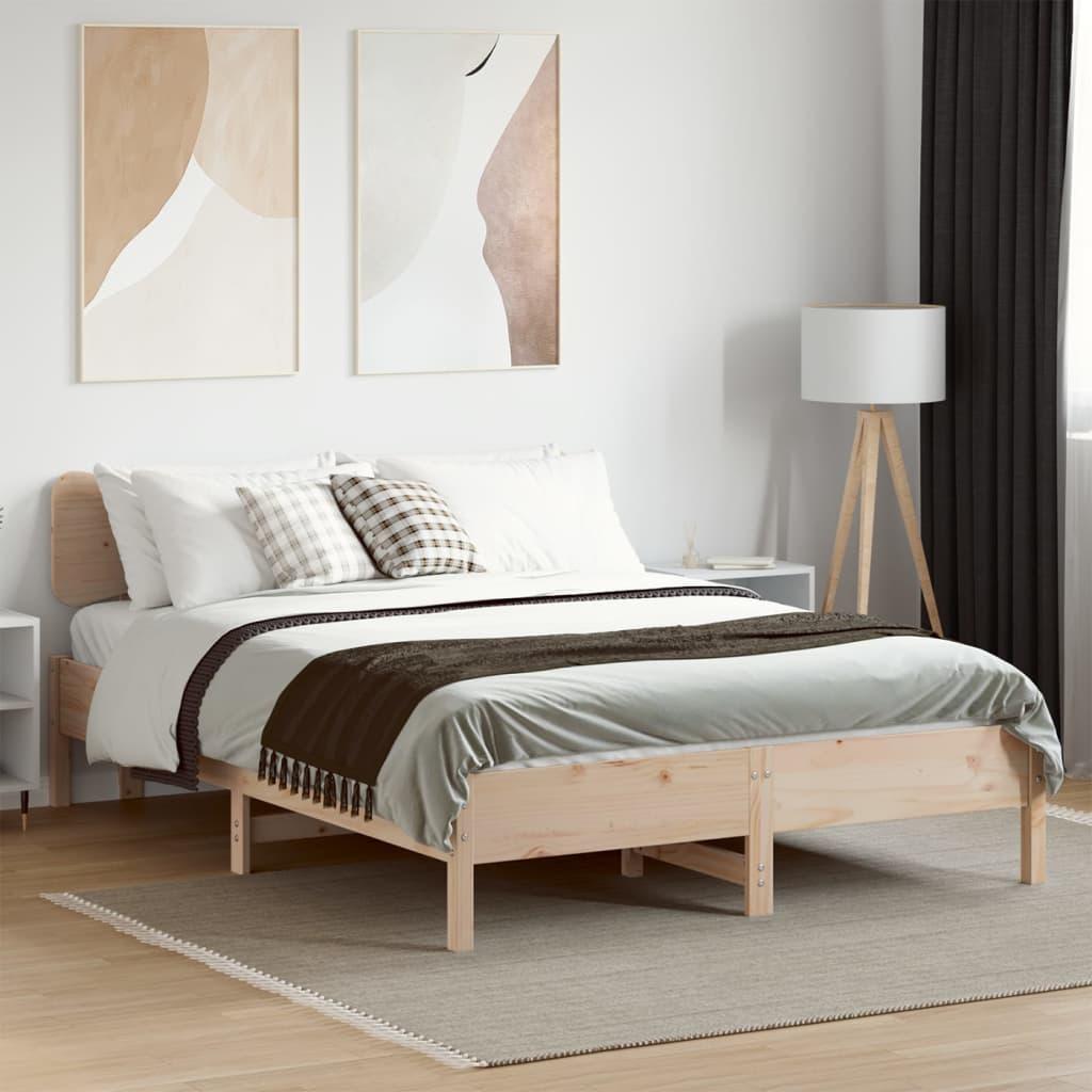 Sengeramme uden madras 150x200 cm massivt fyrretræ