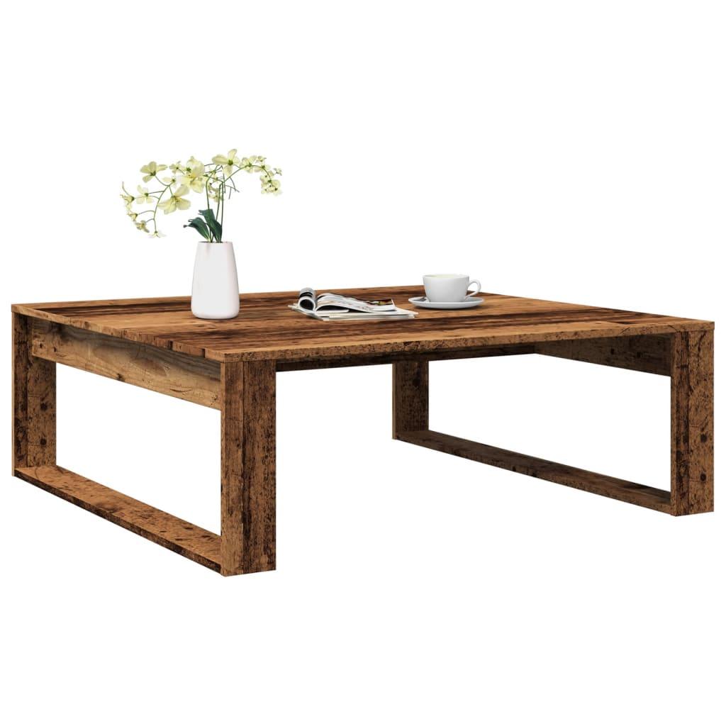 Sofabord 100x100x35 Cm Konstrueret Træ Antikt Eg