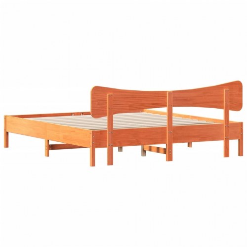 Sengeramme 200 x 200 cm i massivt fyrretræ - gyldenbrun