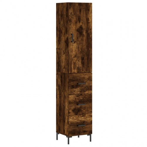 Skab 34,5x34x180 cm konstrueret træ røget egetræ
