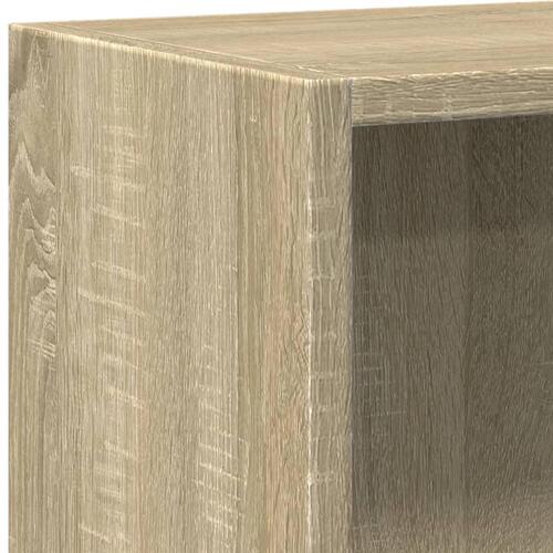 Bogreol med 2 hylder 60x30x76,5 cm konstrueret træ sonoma-eg