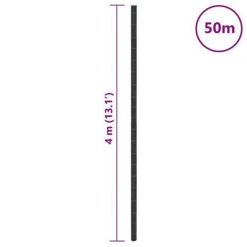 Ukrudtsdug 4 × 50 m - sort PP, 60 g/m² med grønne striber