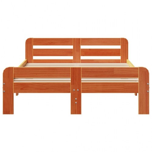 Sengeramme uden madras 200 x 200 cm i massivt fyrretræ - gyldenbrun