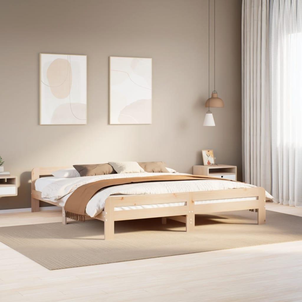 Sengeramme i massivt fyrretr 200x200 cm - uden madras