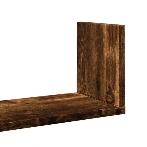 Væghylder 3 stk. - 80×18×18 cm i konstrueret træ, røget egetræ
