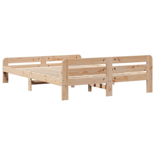 Sengeramme med lamelbund 150x200 cm - massivt fyrretræ