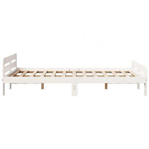 Sengeramme uden madras 135 x 190 cm i massivt fyrretræ - hvid