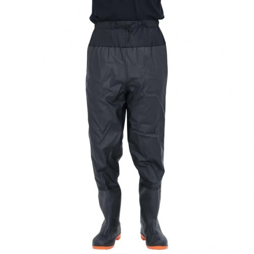 Waist waders med støvler str. 46 sort