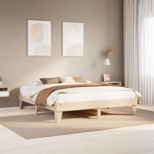 Sengeramme 200x200 cm i massivt fyrretræ - uden madras
