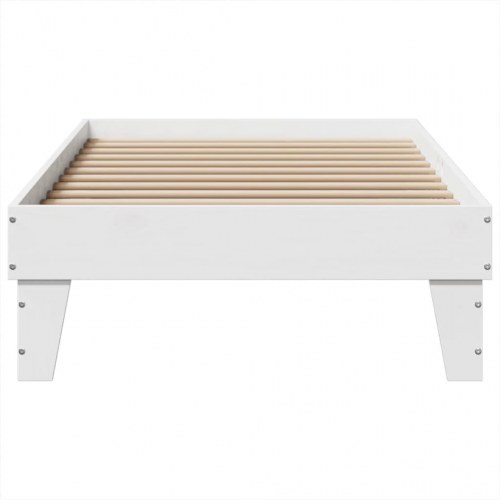 Sengeramme 100 x 200 cm i massivt fyrretræ - hvid