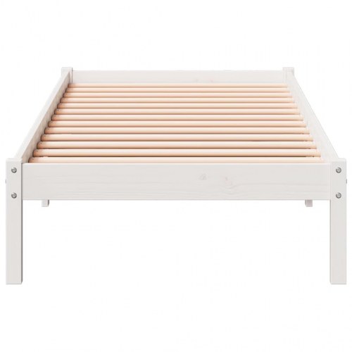 Ekstra lang sengeramme 90x220 cm - massivt fyrretræ, hvid