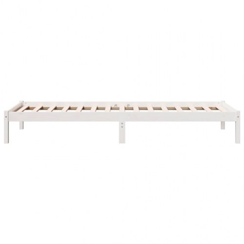 Ekstra lang sengeramme 90x220 cm - massivt fyrretræ, hvid