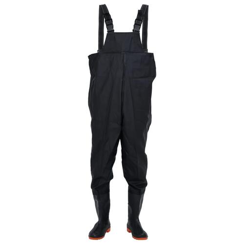 Waders med støvler str. 38 sort