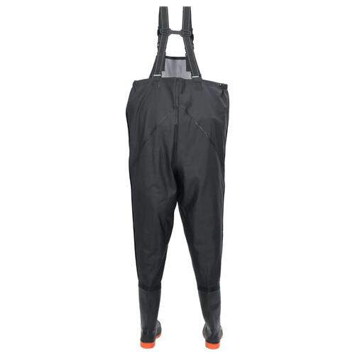 Waders med støvler str. 38 sort